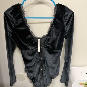 Victoria secret black jeweled body suit size S